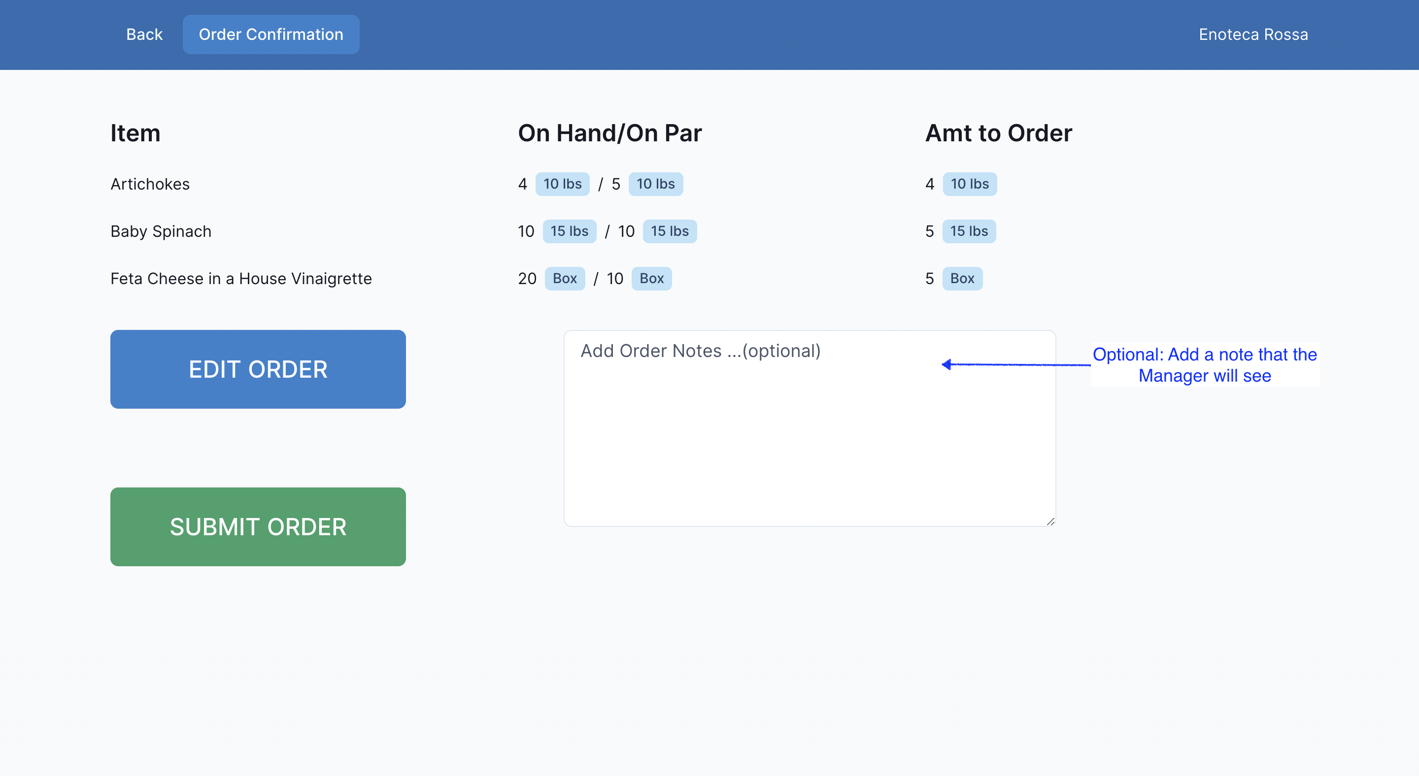 Mise, Kitchen Manager Conf